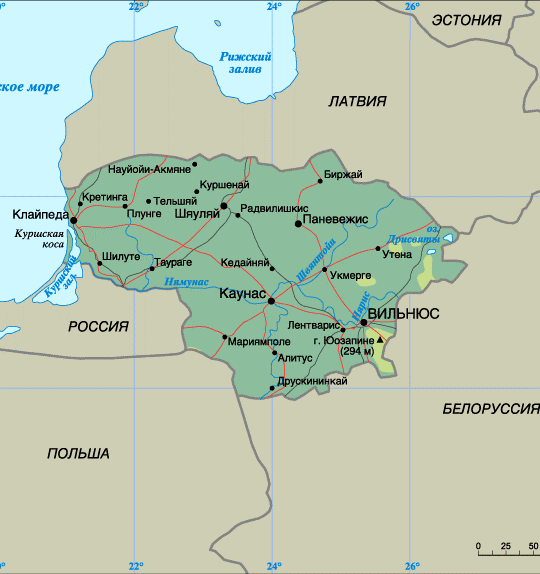 карта латвии